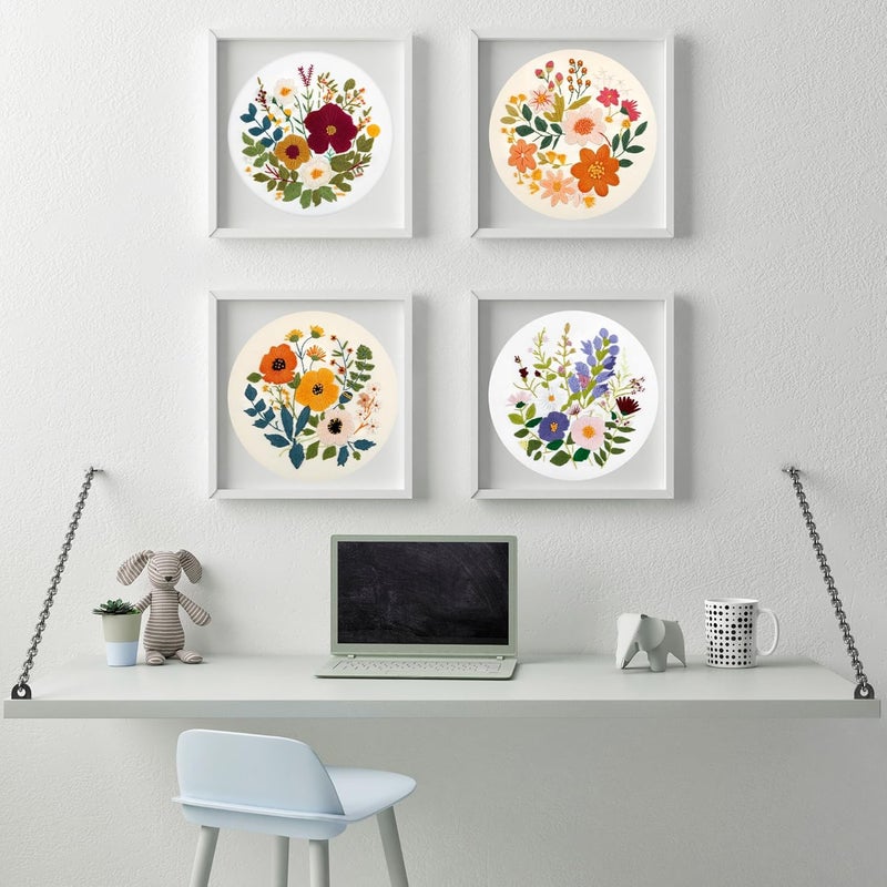 Bonroy Embroidery Kit for Beginners with Instructions,Cross Stitch Kits for Adults with Pattern,Needlepoint Kits for Adult Include Embroidery Cloth Hoops Needles Threads (flowers2) - Image 5